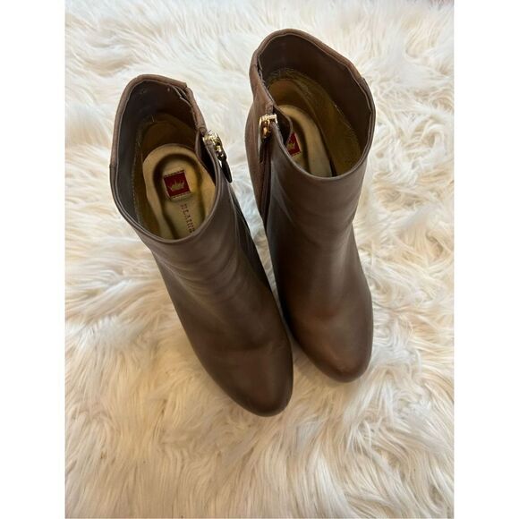 Elaine Turner platform bootie tan leather suede size 9 EUC - Picture 3 of 9